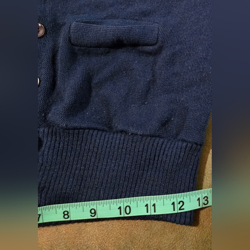 Men's Navy Button-Front Cardigan Sweater - Picture 11 of 14